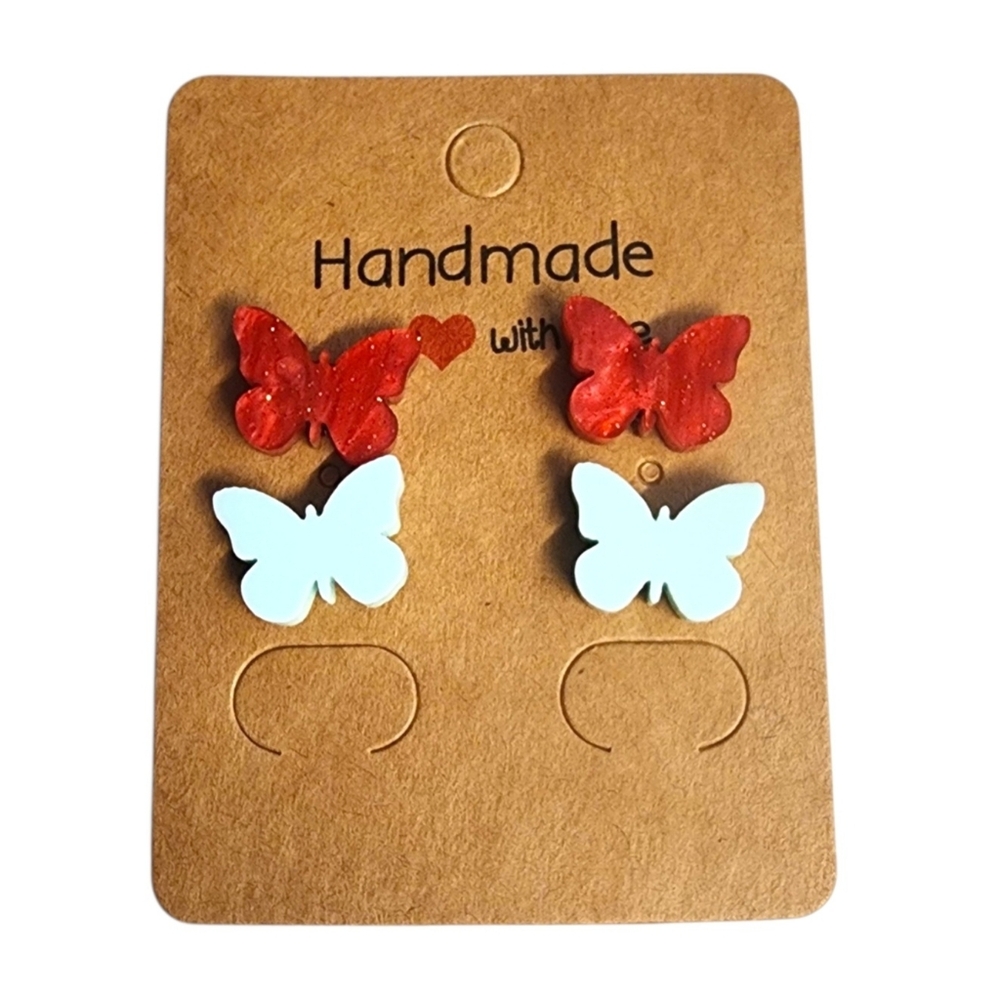 Cherry Sky Flutter Acrylic Stud Earrings - 2 Pair